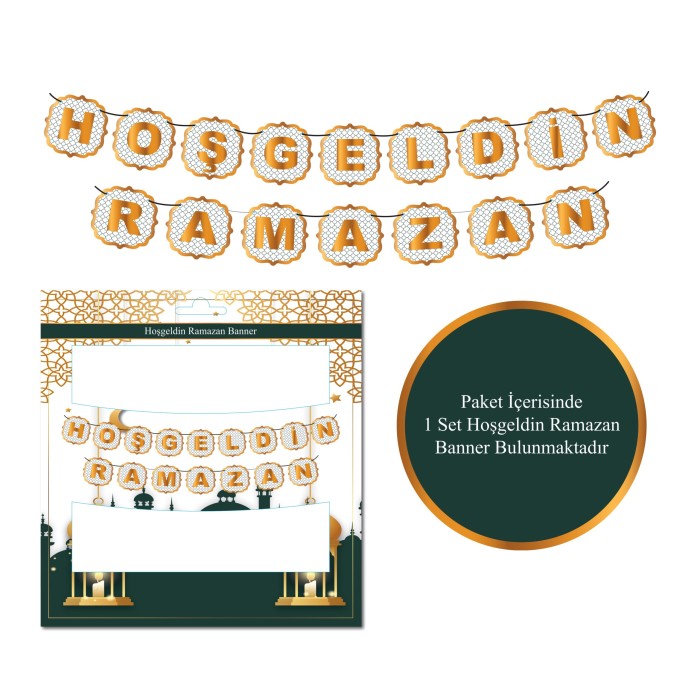 Hoş geldin Ramazan Altın Dekor Banner - KidsPartim | Parti Malzemeleri ...