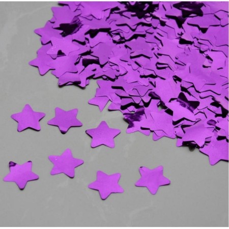 Şeffaf Balon İçi Konfeti Mor Yıldız