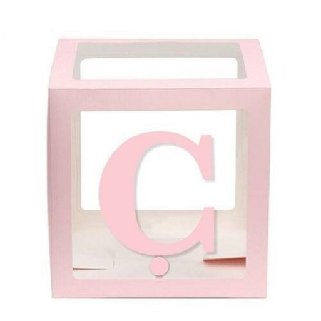 Şeffaf Kutu Harf Pembe Ç