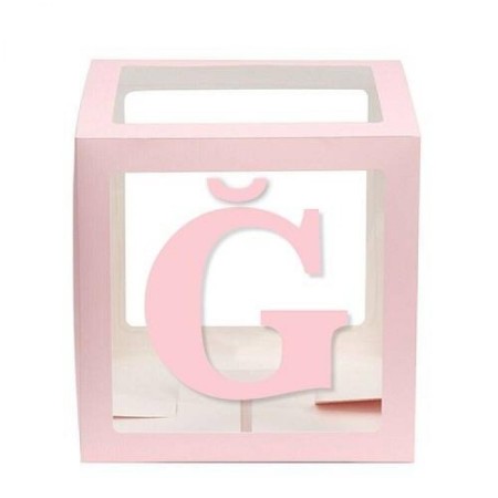 Şeffaf Kutu Harf Pembe Ğ