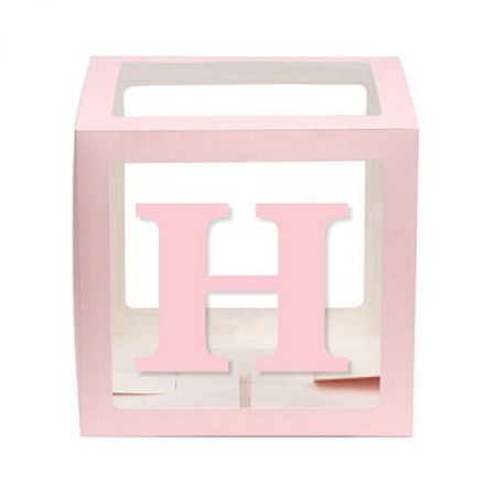 Şeffaf Kutu Harf Pembe H