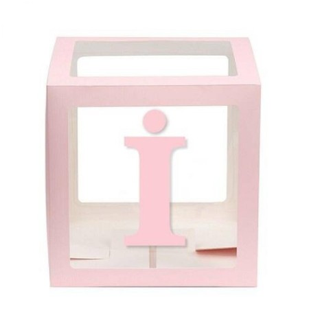 Şeffaf Kutu Harf Pembe İ