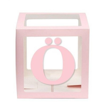 Şeffaf Kutu Harf Pembe Ö