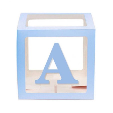 Şeffaf Kutu Harf Mavi A