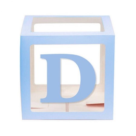 Şeffaf Kutu Harf Mavi D