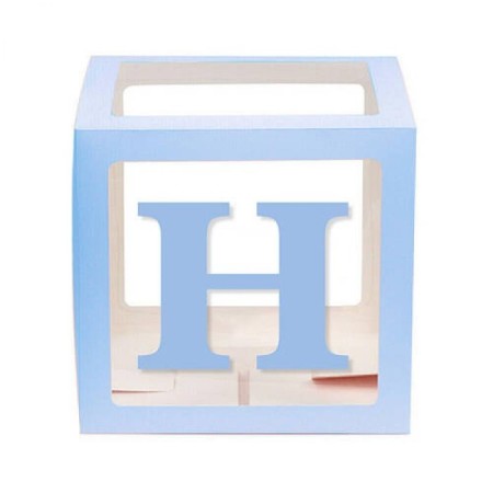 Şeffaf Kutu Harf Mavi H