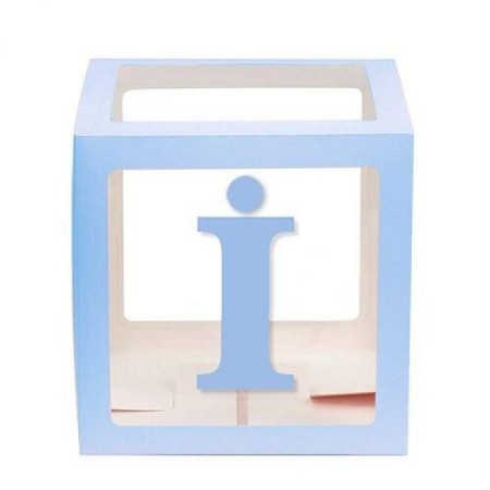 Şeffaf Kutu Harf Mavi İ