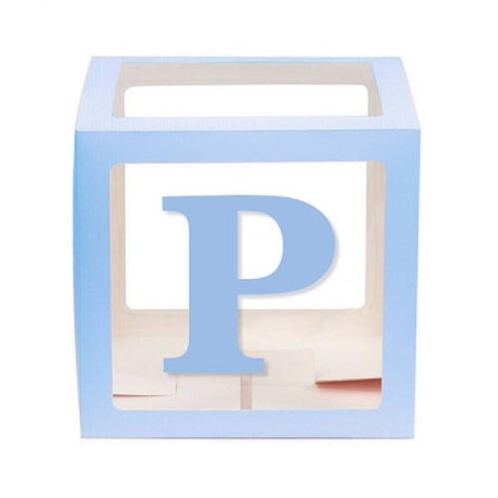 Şeffaf Kutu Harf Mavi P