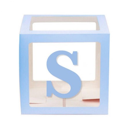 Şeffaf Kutu Harf Mavi S