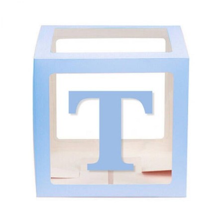 Şeffaf Kutu Harf Mavi T