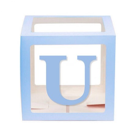 Şeffaf Kutu Harf Mavi U