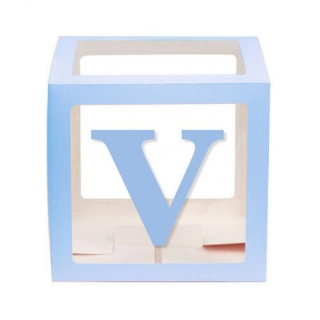 Şeffaf Kutu Harf Mavi V