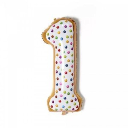 1 Rakam Desenli Folyo Balon 32 inc 72 cm