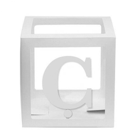 Şeffaf Kutu Harf Beyaz Ç