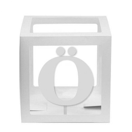 Şeffaf Kutu Harf Beyaz Ö