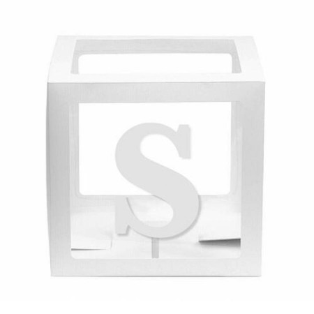 Şeffaf Kutu Harf Beyaz S