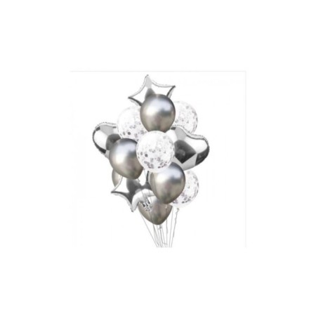 Gümüş Lateks ve Folyo Balon Seti