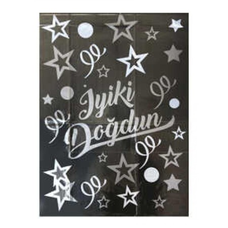 İyi Ki Doğdun Yazılı Siyah Masa Örtüsü