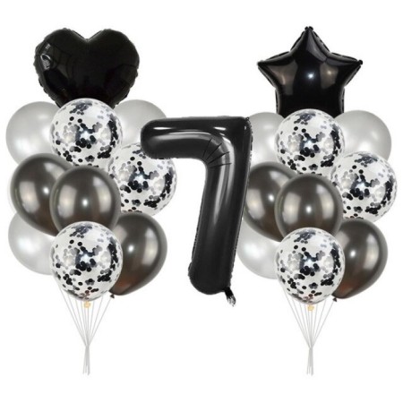 7 Yaş Siyah Balon Seti