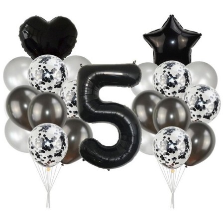 5 Yaş Siyah Balon Seti