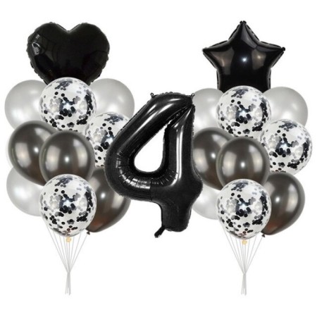 4 Yaş Siyah Balon Seti