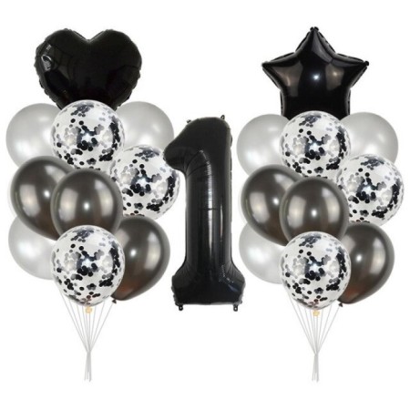 1 Yaş Siyah Balon Seti