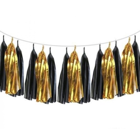 Püskül Süs Gold Siyah 4 Metre