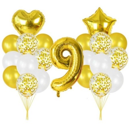 9 Yaş Gold Balon Seti