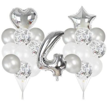 4 Yaş Gümüş Balon Seti