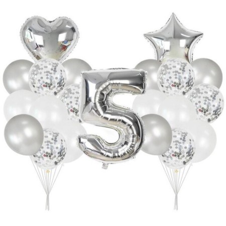 5 Yaş Gümüş Balon Seti