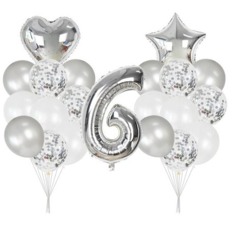 6 Yaş Gümüş Balon Seti