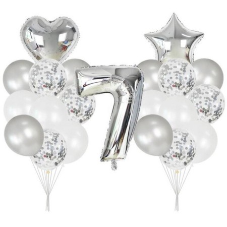 7 Yaş Gümüş Balon Seti