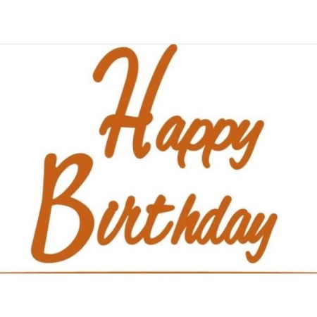 Happy Birthday İtalik Banner Rose Gold 