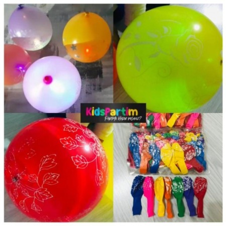 Led Işıklı Karışık Baskılı Lateks Balon