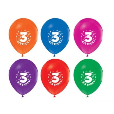 İyiki Doğdun 3 Yaş Baskılı Renkli Balon