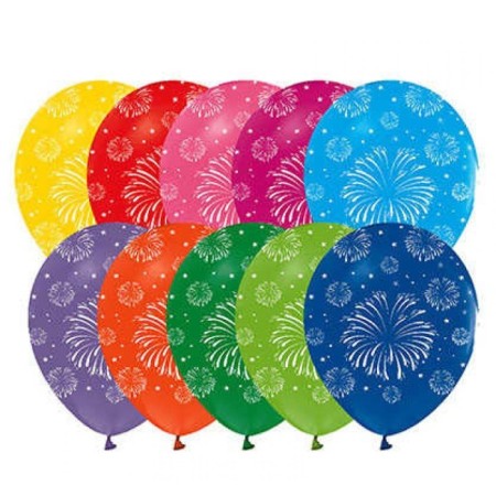 Havai Fişek Desenli Renkli Balon