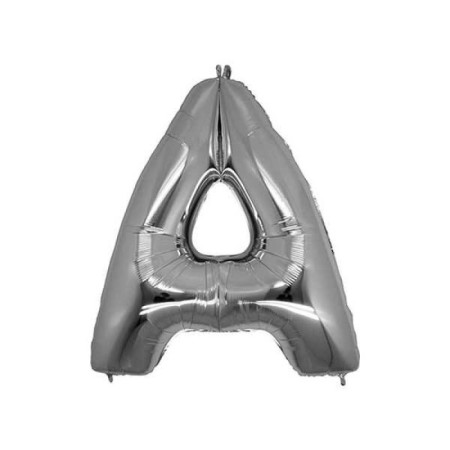 A Harf Gümüş Folyo Balon 40 inc 100 cm