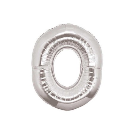 0 Rakam Gümüş Folyo Balon 16 inc 40 cm
