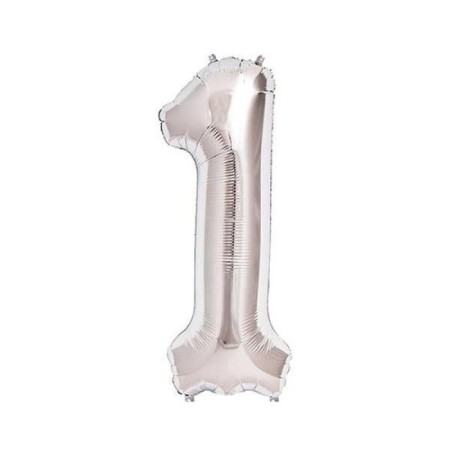 1 Rakam Gümüş Folyo Balon 16 inc 40 cm
