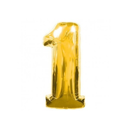 1 Rakam Altın Folyo Balon 16 inc 40 cm