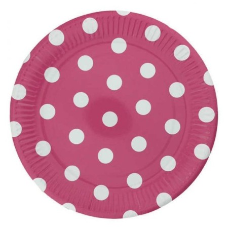 Fuşya Puantiyeli Tabak