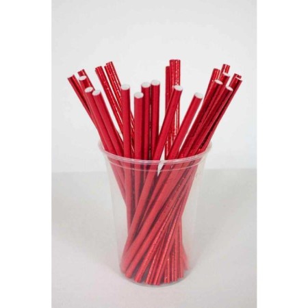 Metalize Kırmızı Karton Pipet