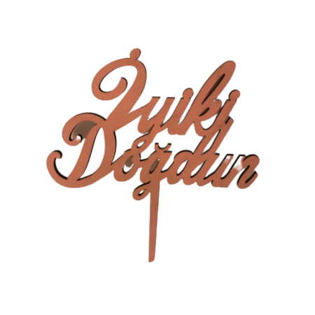 İyiki Doğdun Pembe Ahşap Pasta Süsü