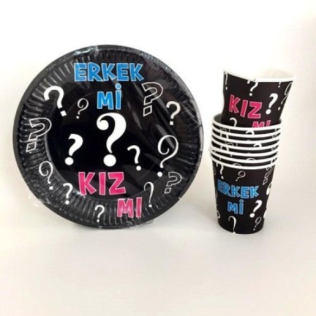 Cinsiyet Belirleme Tabak Bardak Seti