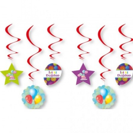 6 lı Tavan Süsü İyi Ki Doğdun 