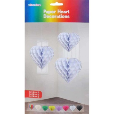 Süs Petek Model Kalpli 3 lü Set Beyaz