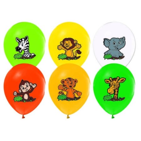 Hayvanlar Temalı 12 inç Karışık Renk Lateks Balon
