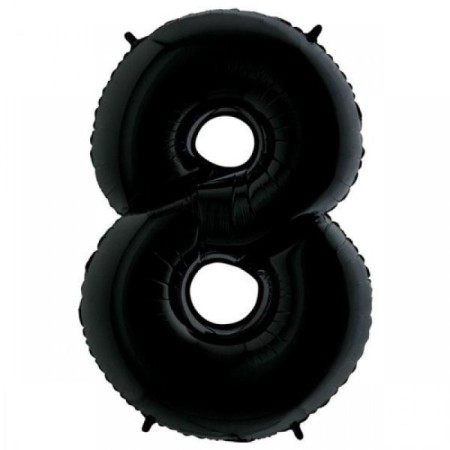 8 Rakam Siyah Folyo Balon 40 inç 100 cm