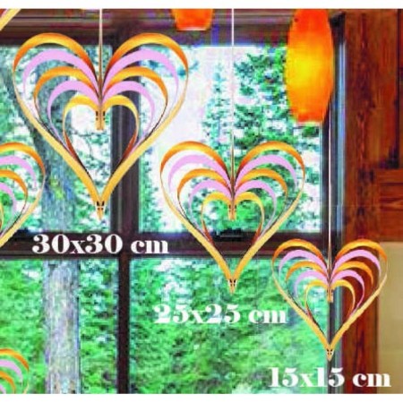 Çıtçıtlı Kalp Süs Pembe 3 lü Set