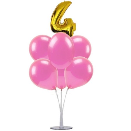 7 li Balon Demeti 4 Gold Pembe Balon